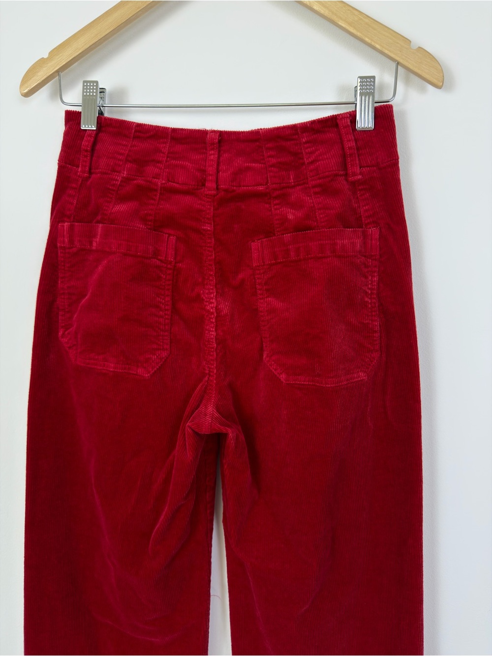 Maeve Anthropologie Red Corduroy Pants The Colette High Rise Wide Leg - Picture 10 of 10